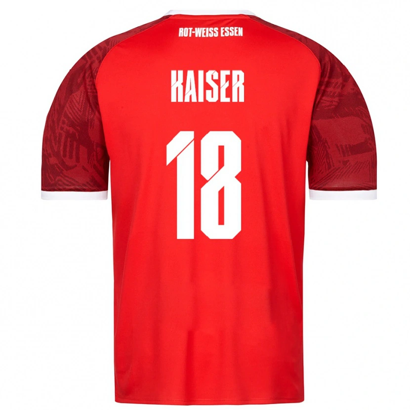 Danxen Enfant Maillot Nils Kaiser #18 Rouge Bourgogne Blanc Tenues Extérieur 2025/26 T-Shirt