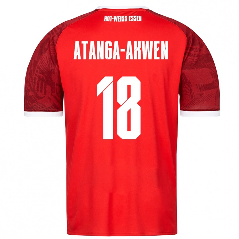 Danxen Enfant Maillot Randy-Tamufor Atanga-Akwen #18 Rouge Bourgogne Blanc Tenues Extérieur 2025/26 T-Shirt