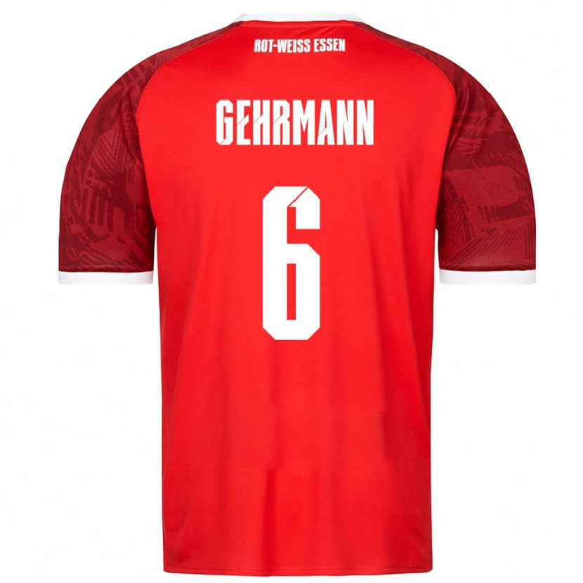 Danxen Enfant Maillot Fabian Gehrmann #6 Rouge Bourgogne Blanc Tenues Extérieur 2025/26 T-Shirt