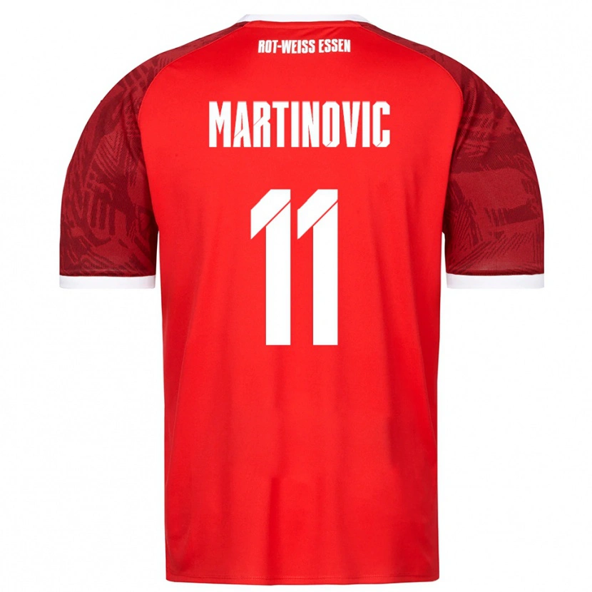 Danxen Enfant Maillot Dominik Martinovic #11 Rouge Bourgogne Blanc Tenues Extérieur 2025/26 T-Shirt
