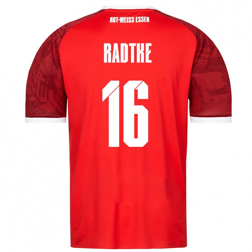 Danxen Enfant Maillot Tim Radtke #16 Rouge Bourgogne Blanc Tenues Extérieur 2025/26 T-Shirt