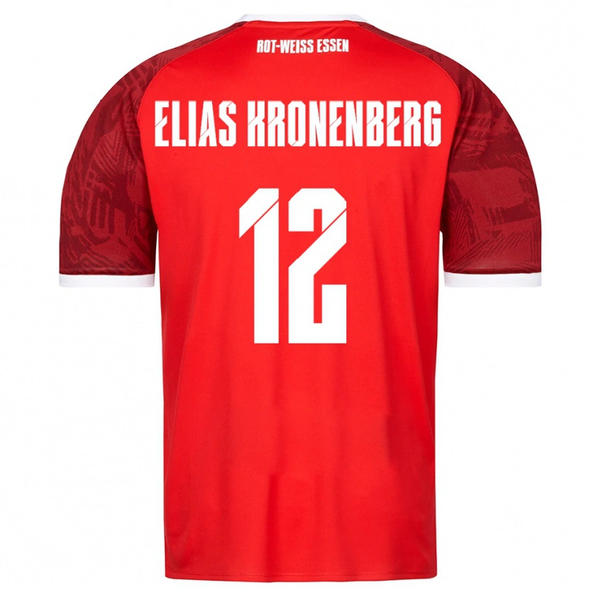 Danxen Enfant Maillot Sebastian Elias Kronenberg #12 Rouge Bourgogne Blanc Tenues Extérieur 2025/26 T-Shirt