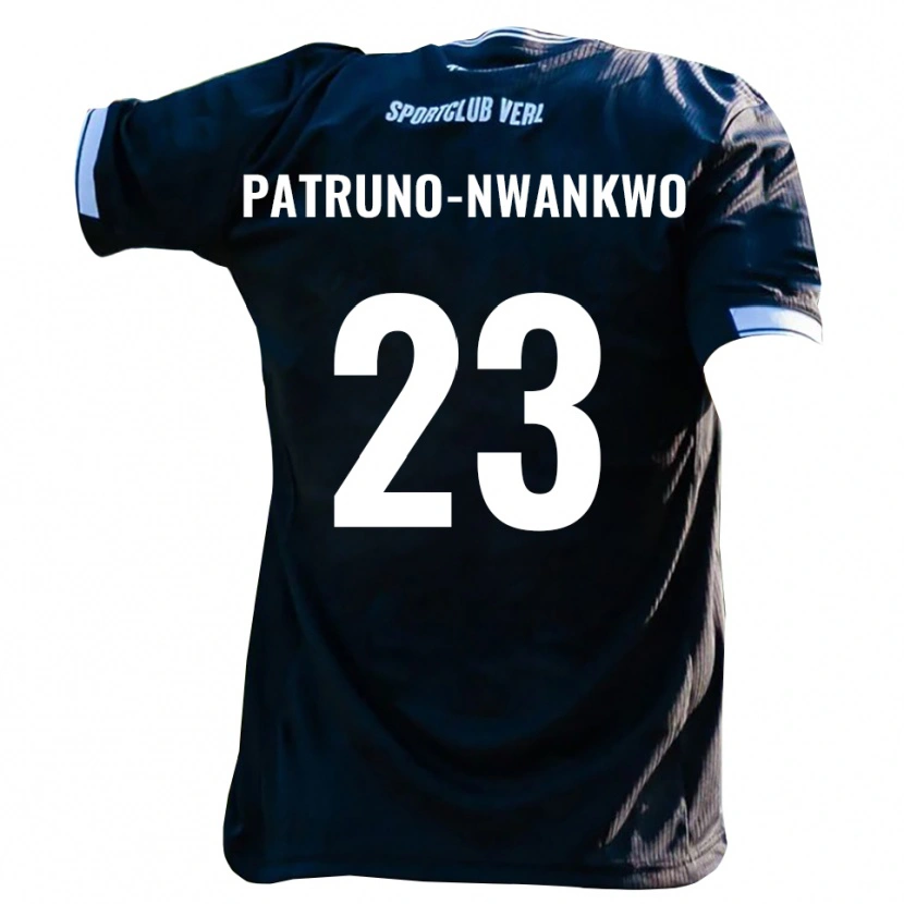 Danxen Enfant Maillot Josiah Patruno-Nwankwo #23 Noir Blanc Tenues Extérieur 2025/26 T-Shirt