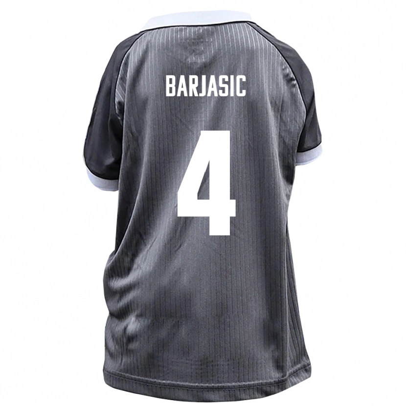 Danxen Enfant Maillot Nikola Barjasic #4 Gris Blanc Tenues Extérieur 2025/26 T-Shirt