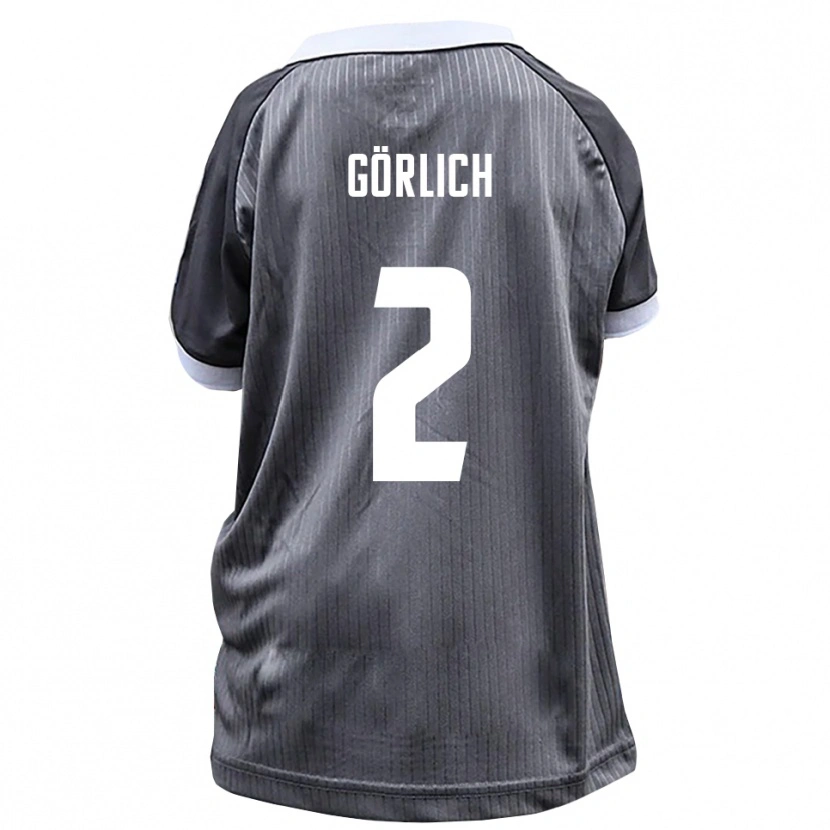Danxen Enfant Maillot Luis Görlich #2 Gris Blanc Tenues Extérieur 2025/26 T-Shirt