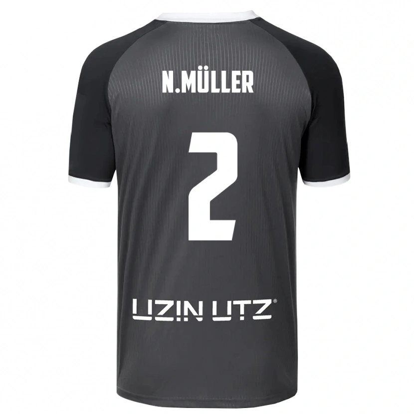Danxen Enfant Maillot Nico Müller #2 Gris Blanc Tenues Extérieur 2025/26 T-Shirt
