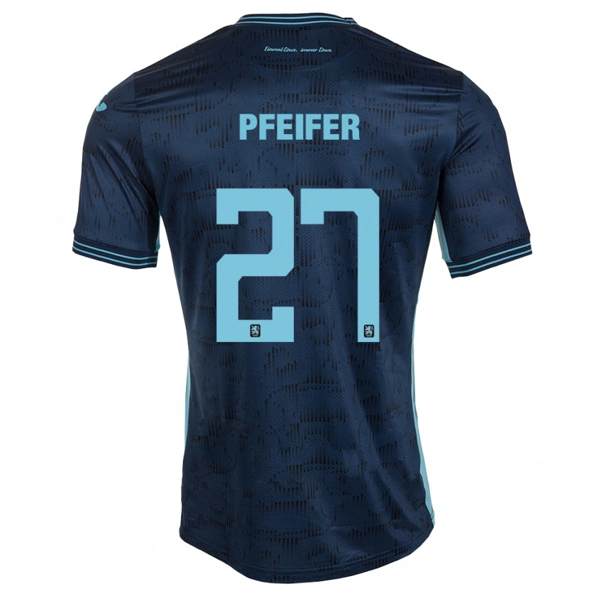 Danxen Enfant Maillot Manuel Pfeifer #27 Bleu Royal Tenues Extérieur 2025/26 T-Shirt