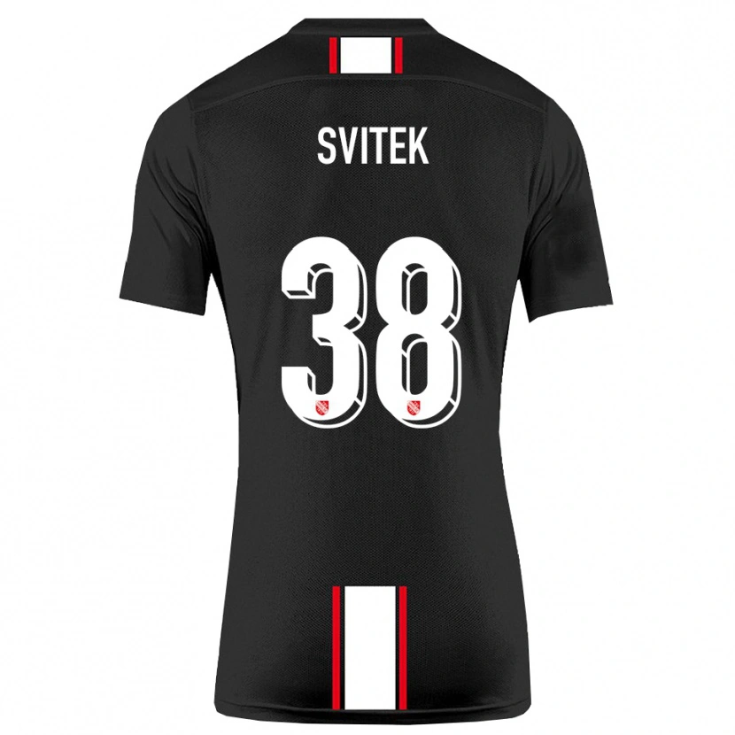 Danxen Enfant Maillot Leon Svitek #38 Noir Blanc Tenues Extérieur 2025/26 T-Shirt