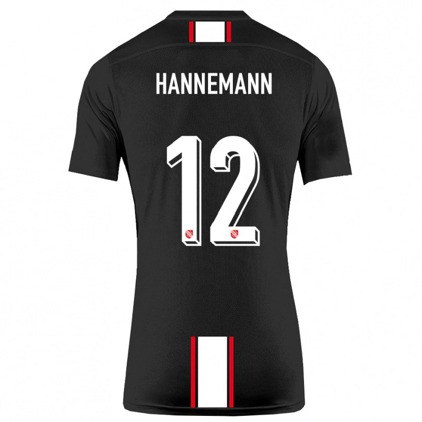 Danxen Enfant Maillot Sören Hannemann #12 Noir Blanc Tenues Extérieur 2025/26 T-Shirt