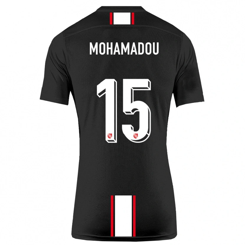 Danxen Enfant Maillot Akram-Dine Mohamadou #15 Noir Blanc Tenues Extérieur 2025/26 T-Shirt