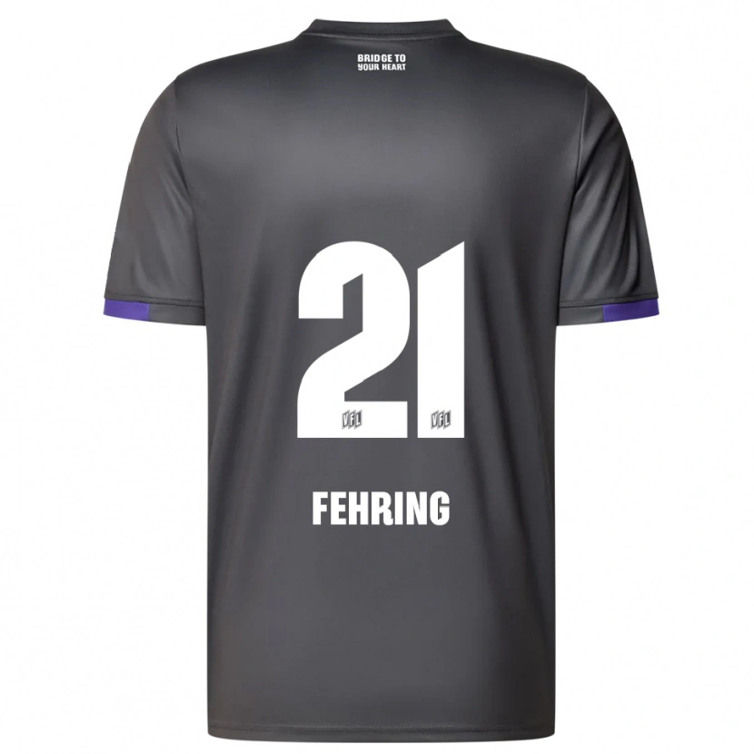 Danxen Enfant Maillot Ole Fehring #21 Gris Violet Tenues Extérieur 2025/26 T-Shirt