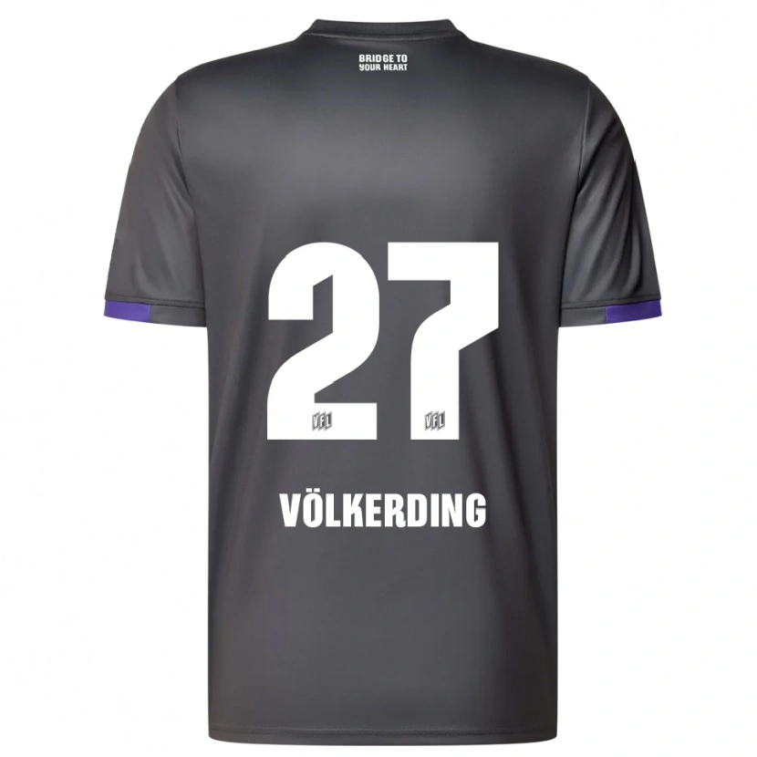 Danxen Enfant Maillot Jakob Völkerding #27 Gris Violet Tenues Extérieur 2025/26 T-Shirt