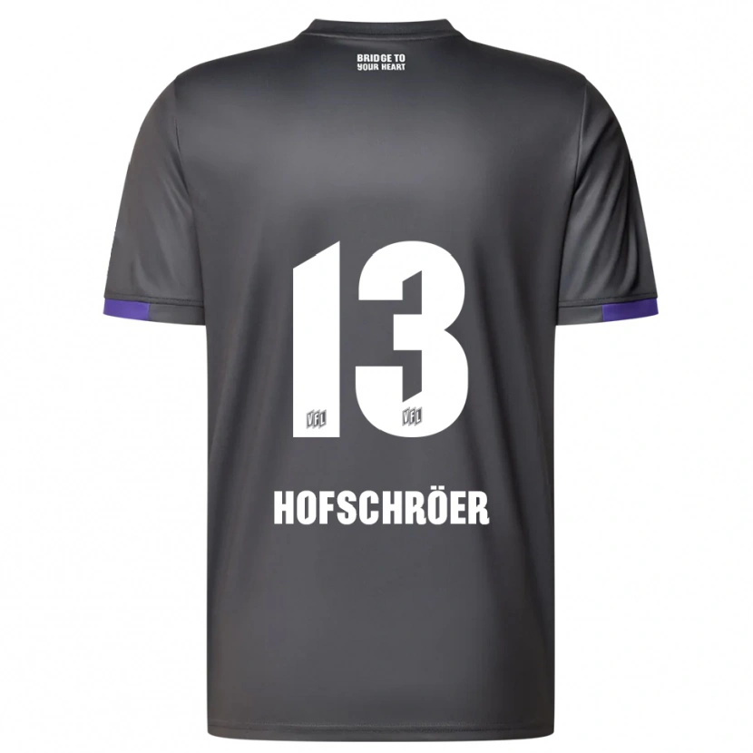 Danxen Enfant Maillot Joris Hofschröer #13 Gris Violet Tenues Extérieur 2025/26 T-Shirt