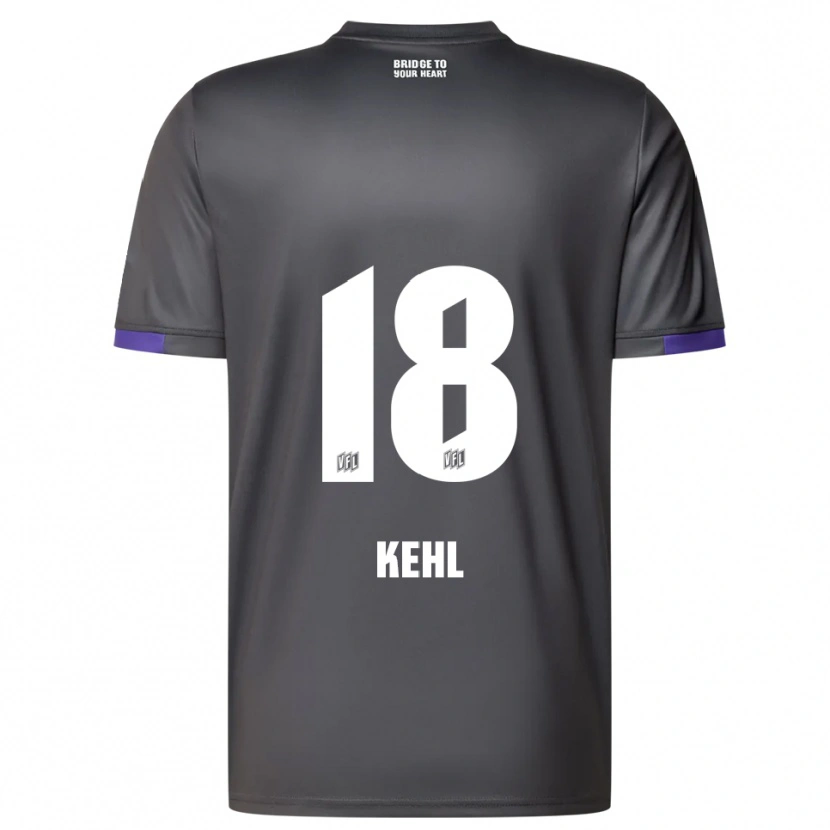 Danxen Enfant Maillot Lars Kehl #18 Gris Violet Tenues Extérieur 2025/26 T-Shirt