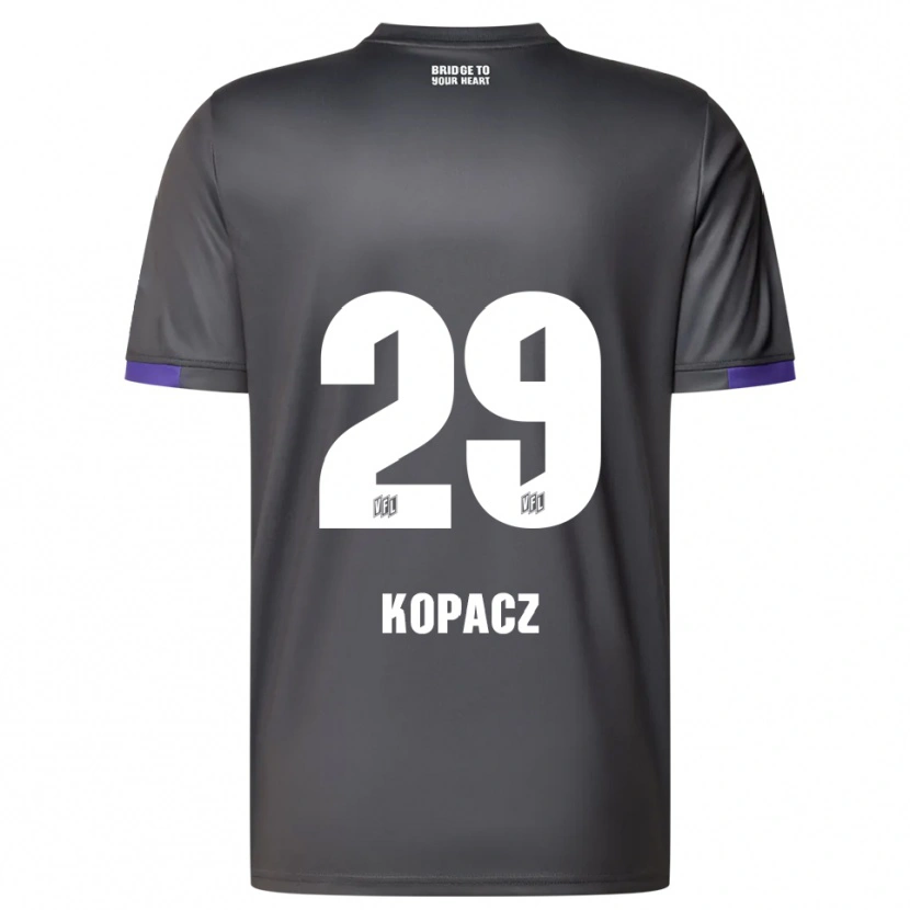 Danxen Enfant Maillot David Kopacz #29 Gris Violet Tenues Extérieur 2025/26 T-Shirt