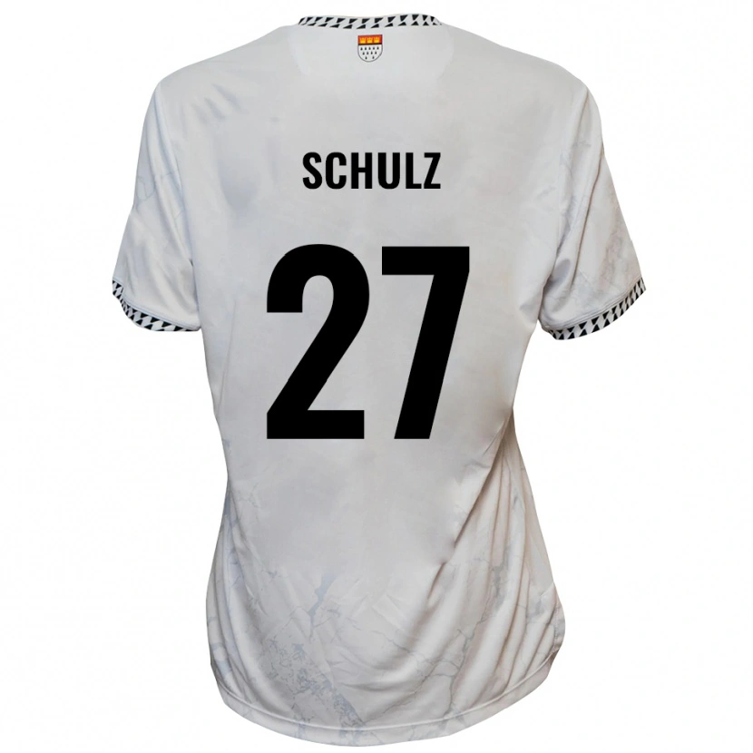 Danxen Enfant Maillot Arne Schulz #27 Blanc Noir Tenues Extérieur 2025/26 T-Shirt