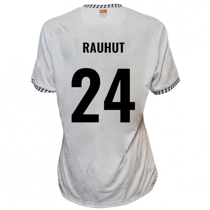 Danxen Enfant Maillot Kevin Rauhut #24 Blanc Noir Tenues Extérieur 2025/26 T-Shirt
