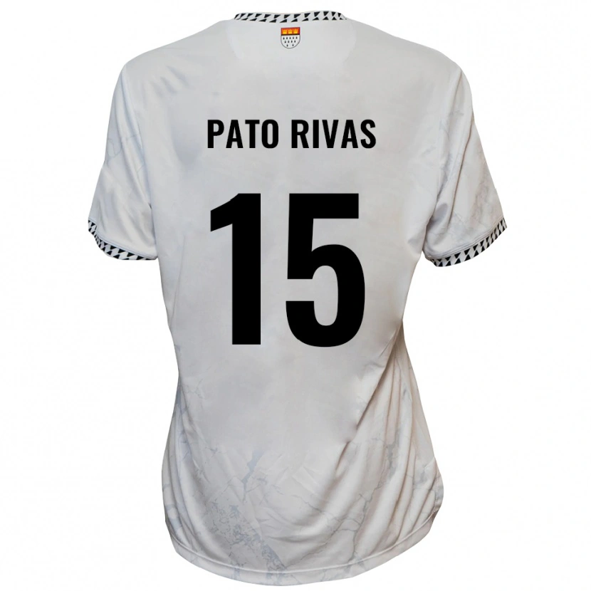 Danxen Enfant Maillot Enrique Pato Rivas #15 Blanc Noir Tenues Extérieur 2025/26 T-Shirt
