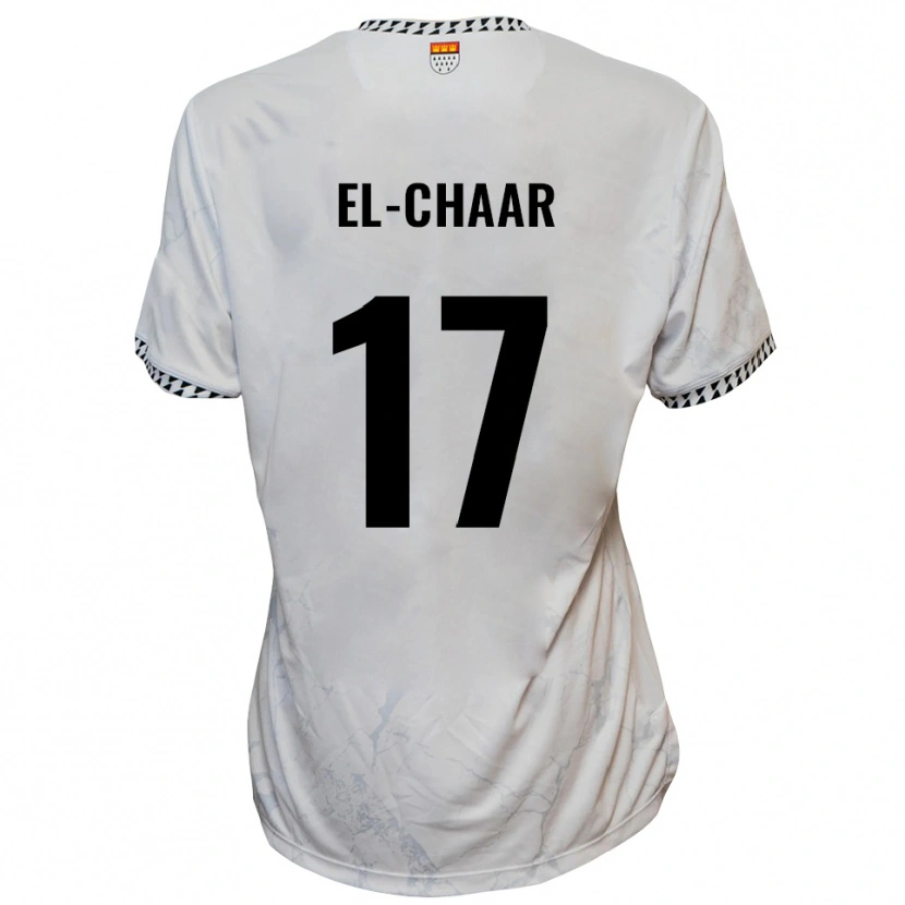 Danxen Enfant Maillot Aboubaker El-Chaar #17 Blanc Noir Tenues Extérieur 2025/26 T-Shirt