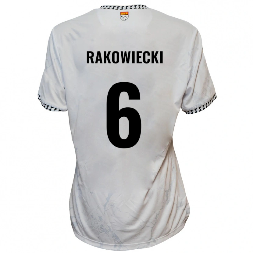 Danxen Enfant Maillot Keny Rakowiecki #6 Blanc Noir Tenues Extérieur 2025/26 T-Shirt