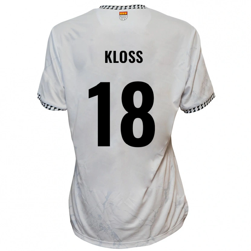 Danxen Enfant Maillot Tim Kloss #18 Blanc Noir Tenues Extérieur 2025/26 T-Shirt