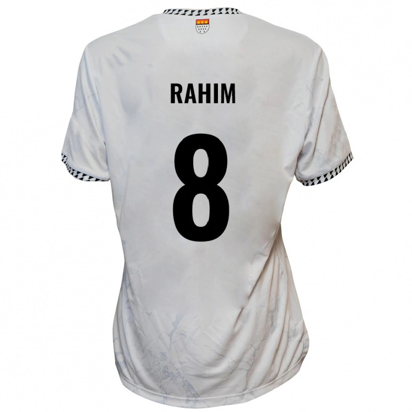 Danxen Enfant Maillot Pawel Rahim #8 Blanc Noir Tenues Extérieur 2025/26 T-Shirt