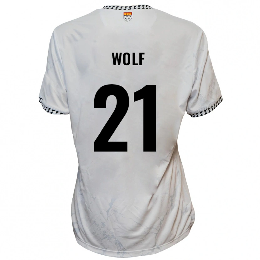 Danxen Enfant Maillot Lucas Wolf #21 Blanc Noir Tenues Extérieur 2025/26 T-Shirt