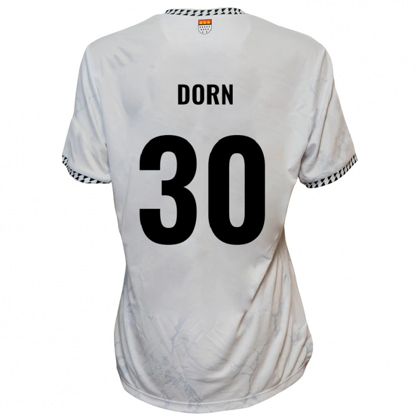 Danxen Enfant Maillot Leonard Dorn #30 Blanc Noir Tenues Extérieur 2025/26 T-Shirt