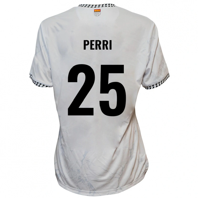 Danxen Enfant Maillot Diego Perri #25 Blanc Noir Tenues Extérieur 2025/26 T-Shirt
