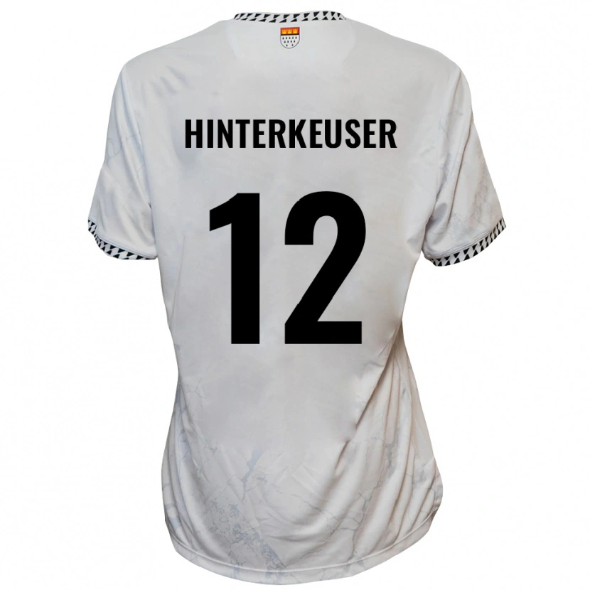 Danxen Enfant Maillot Thomas Hinterkeuser #12 Blanc Noir Tenues Extérieur 2025/26 T-Shirt