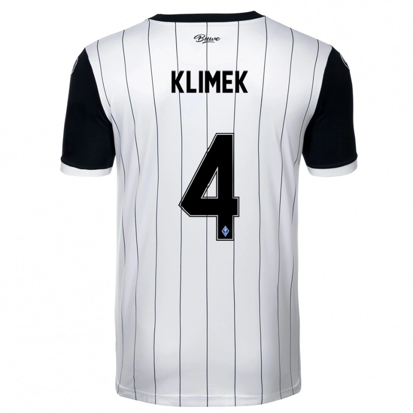 Danxen Enfant Maillot Tom Klimek #4 Blanc Noir Tenues Extérieur 2025/26 T-Shirt
