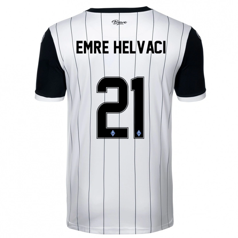 Danxen Enfant Maillot Faruk Emre Helvaci #21 Blanc Noir Tenues Extérieur 2025/26 T-Shirt