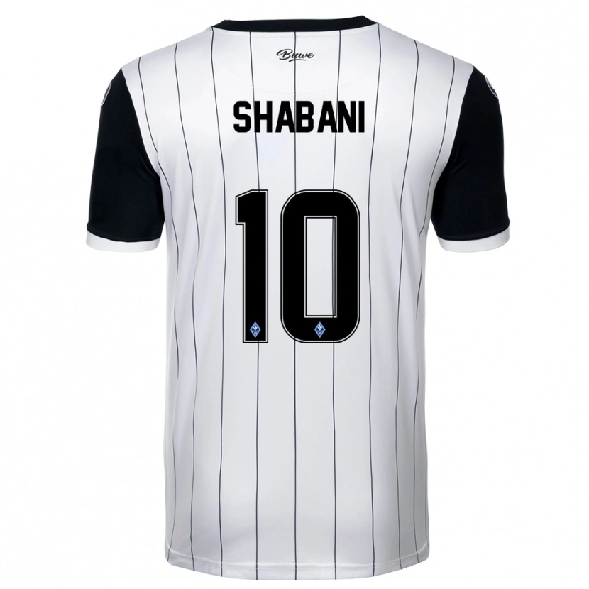 Danxen Enfant Maillot David Shabani #10 Blanc Noir Tenues Extérieur 2025/26 T-Shirt