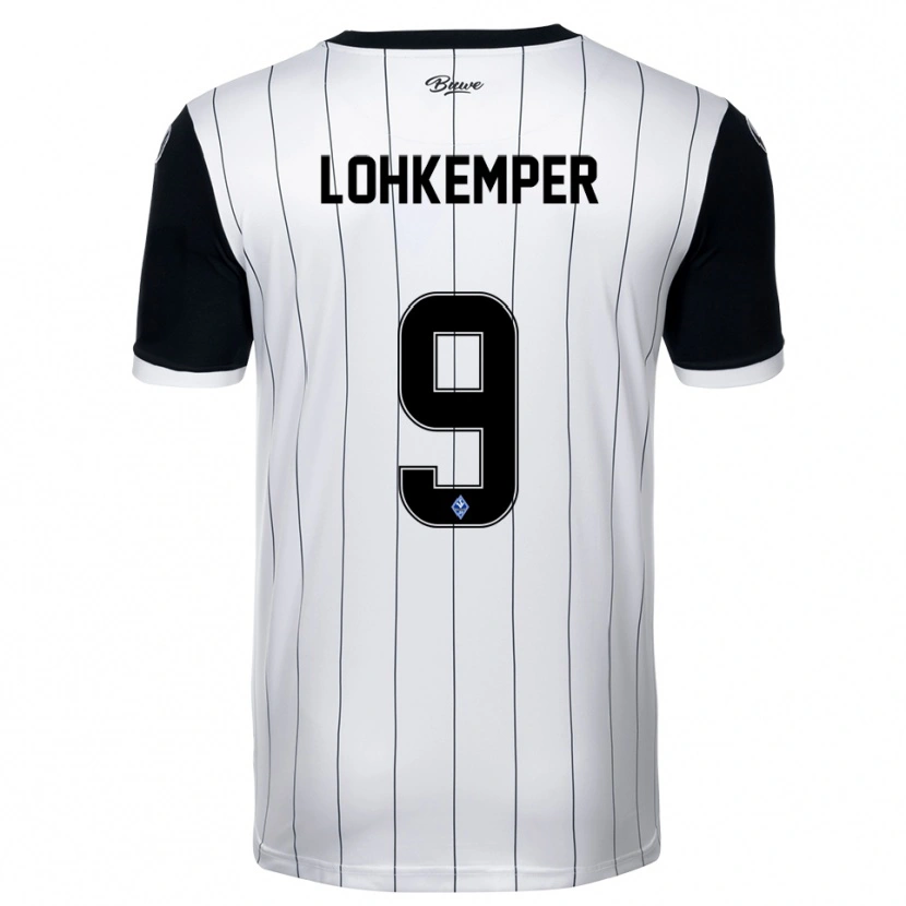 Danxen Enfant Maillot Felix Lohkemper #9 Blanc Noir Tenues Extérieur 2025/26 T-Shirt
