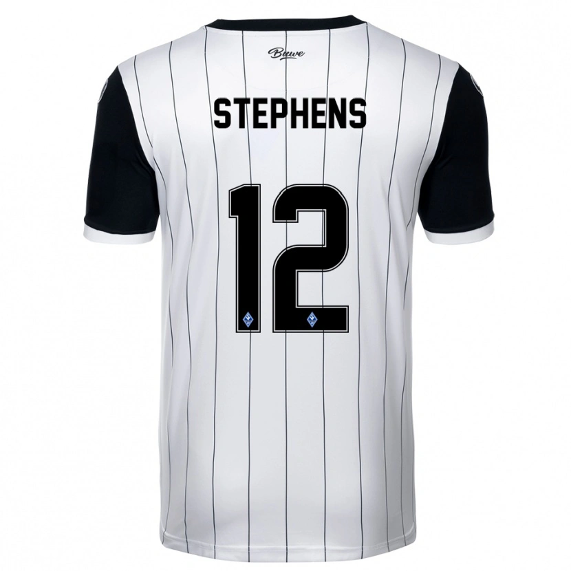 Danxen Enfant Maillot Kaden Stephens #12 Blanc Noir Tenues Extérieur 2025/26 T-Shirt