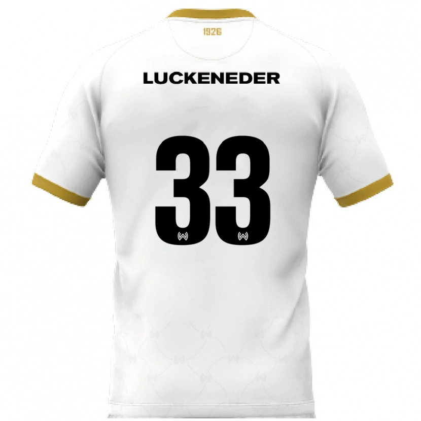 Danxen Enfant Maillot Felix Luckeneder #33 Blanc Doré Tenues Extérieur 2025/26 T-Shirt