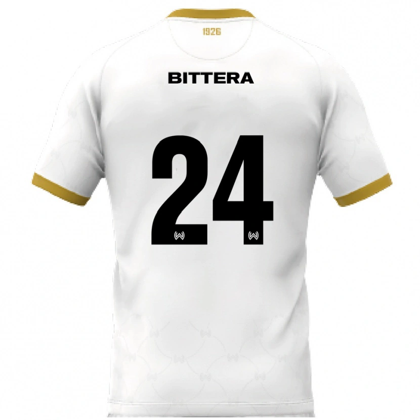 Danxen Enfant Maillot Buda Bittera #24 Blanc Doré Tenues Extérieur 2025/26 T-Shirt