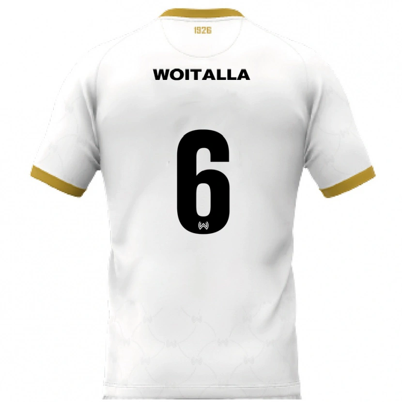 Danxen Enfant Maillot Luis Woitalla #6 Blanc Doré Tenues Extérieur 2025/26 T-Shirt