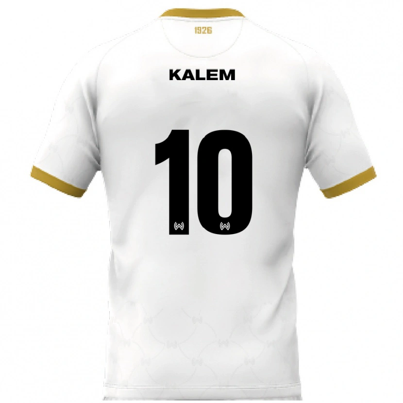 Danxen Enfant Maillot Robin Kalem #10 Blanc Doré Tenues Extérieur 2025/26 T-Shirt