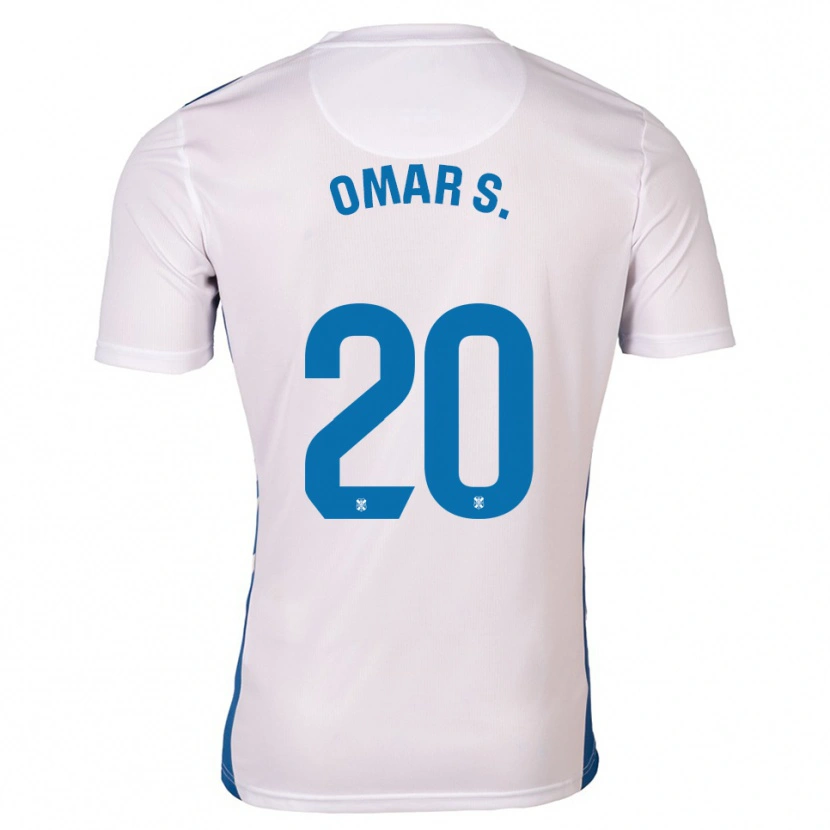 Danxen Homme Maillot Omar Sánchez #20 Blanc Bleu Tenues Domicile 2025/26 T-Shirt