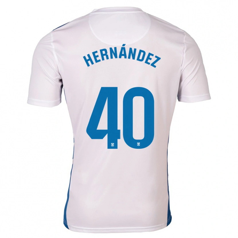 Danxen Homme Maillot Christian Hernández #40 Blanc Bleu Tenues Domicile 2025/26 T-Shirt