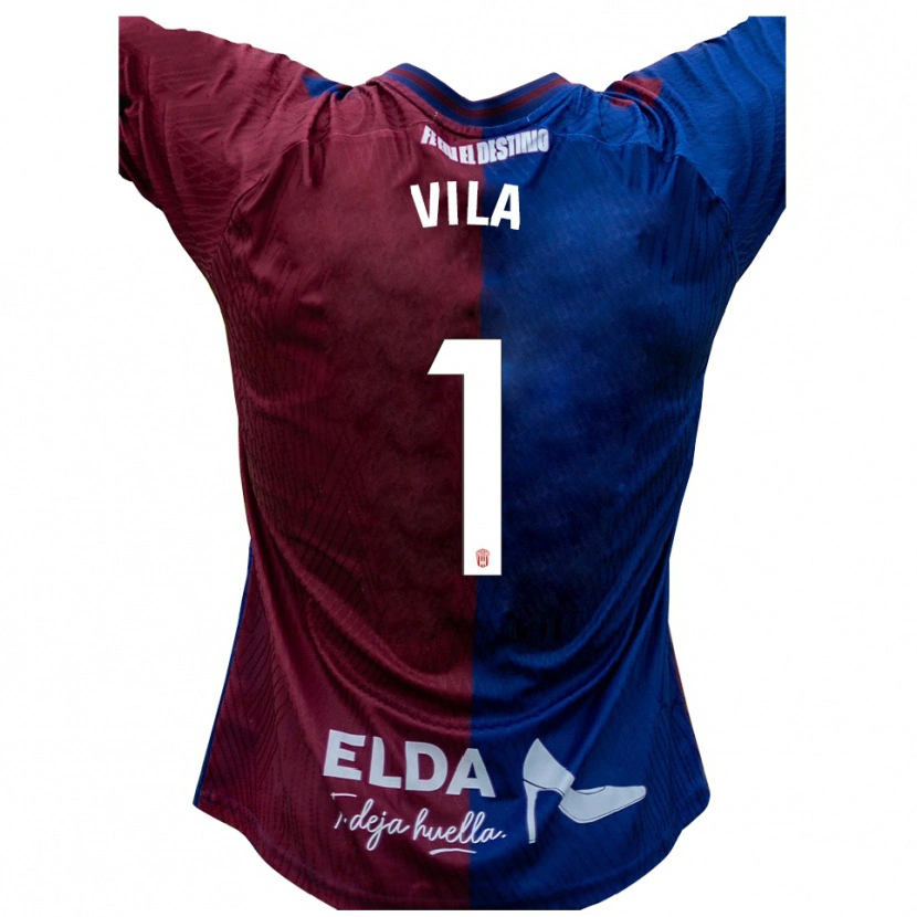 Danxen Homme Maillot Ramón Vila #1 Bleu Rouge Tenues Domicile 2025/26 T-Shirt