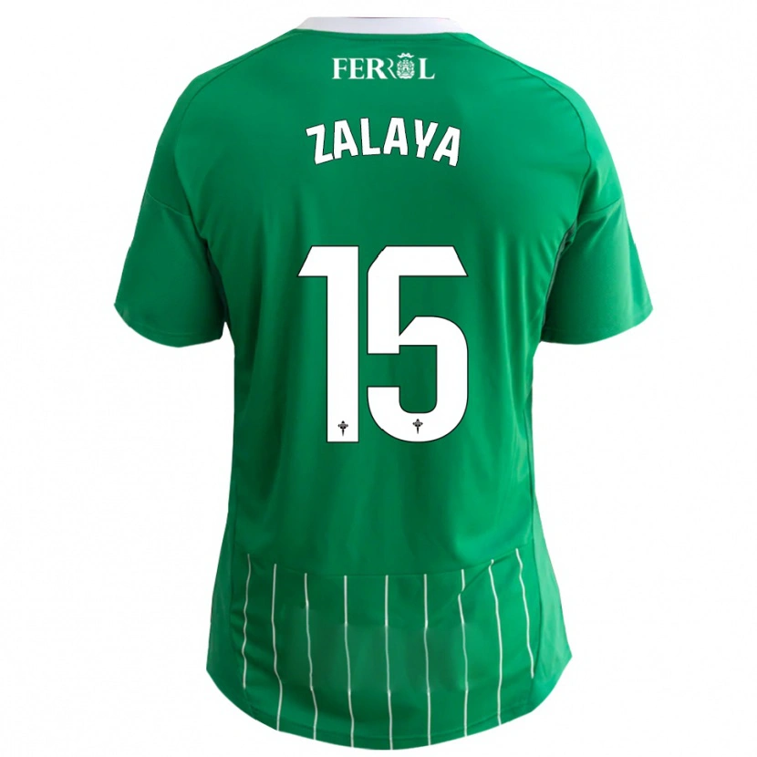 Danxen Homme Maillot Álex Zalaya #15 Vert Blanc Tenues Domicile 2025/26 T-Shirt