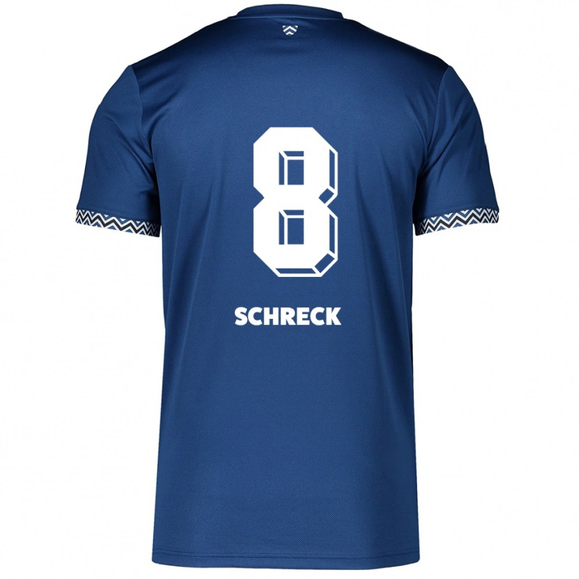 Danxen Homme Maillot Sam Schreck #8 Marine Blanc Tenues Domicile 2025/26 T-Shirt