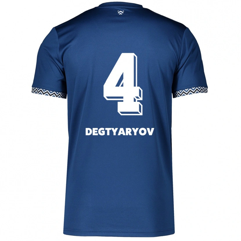 Danxen Homme Maillot Volodymyr Degtyaryov #4 Marine Blanc Tenues Domicile 2025/26 T-Shirt