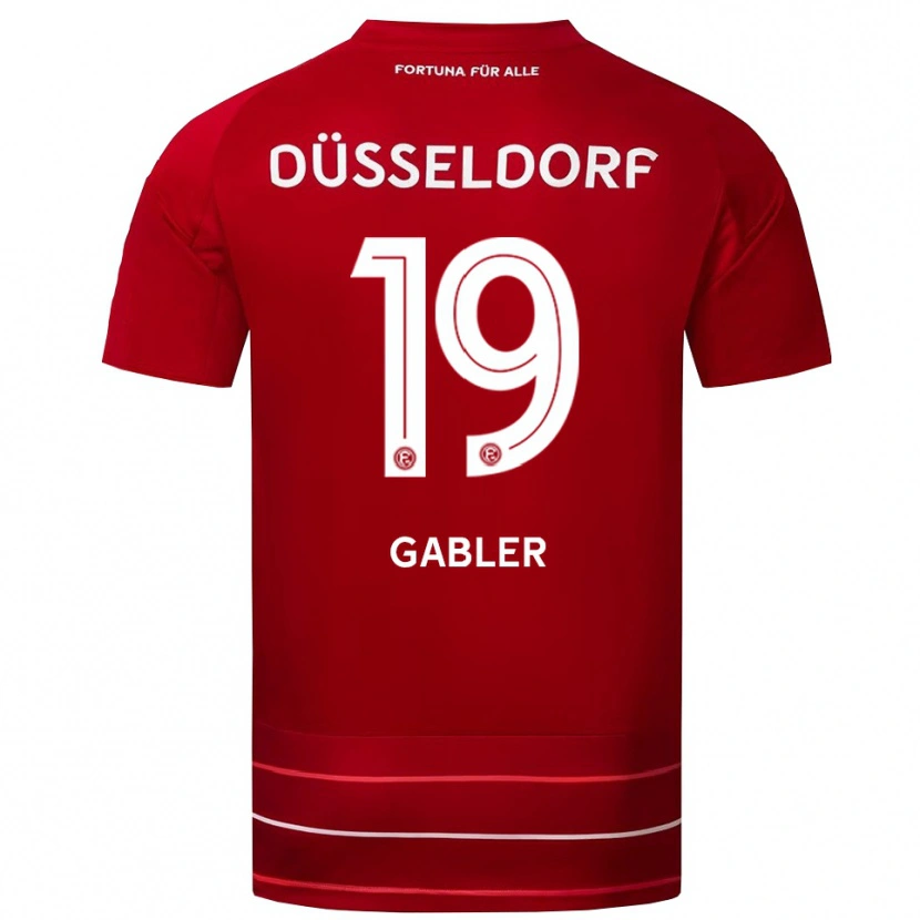 Danxen Homme Maillot Giuliano Gabler #19 Rouge Blanc Tenues Domicile 2025/26 T-Shirt