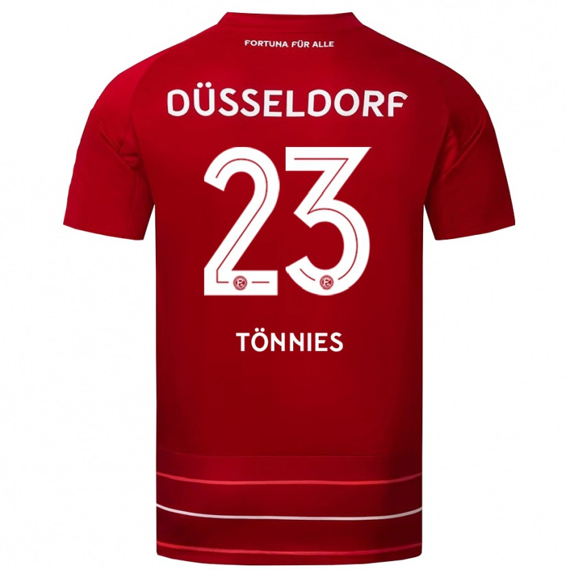 Danxen Homme Maillot Conor Tönnies #23 Rouge Blanc Tenues Domicile 2025/26 T-Shirt