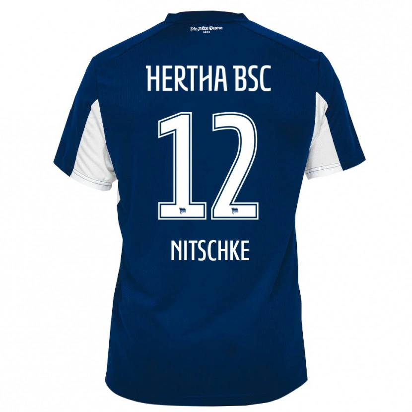 Danxen Homme Maillot Til Nitschke #12 Blanc Bleu Tenues Domicile 2025/26 T-Shirt