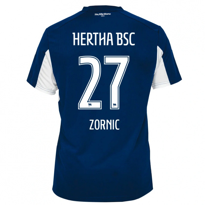 Danxen Homme Maillot Tarek Zornic #27 Blanc Bleu Tenues Domicile 2025/26 T-Shirt