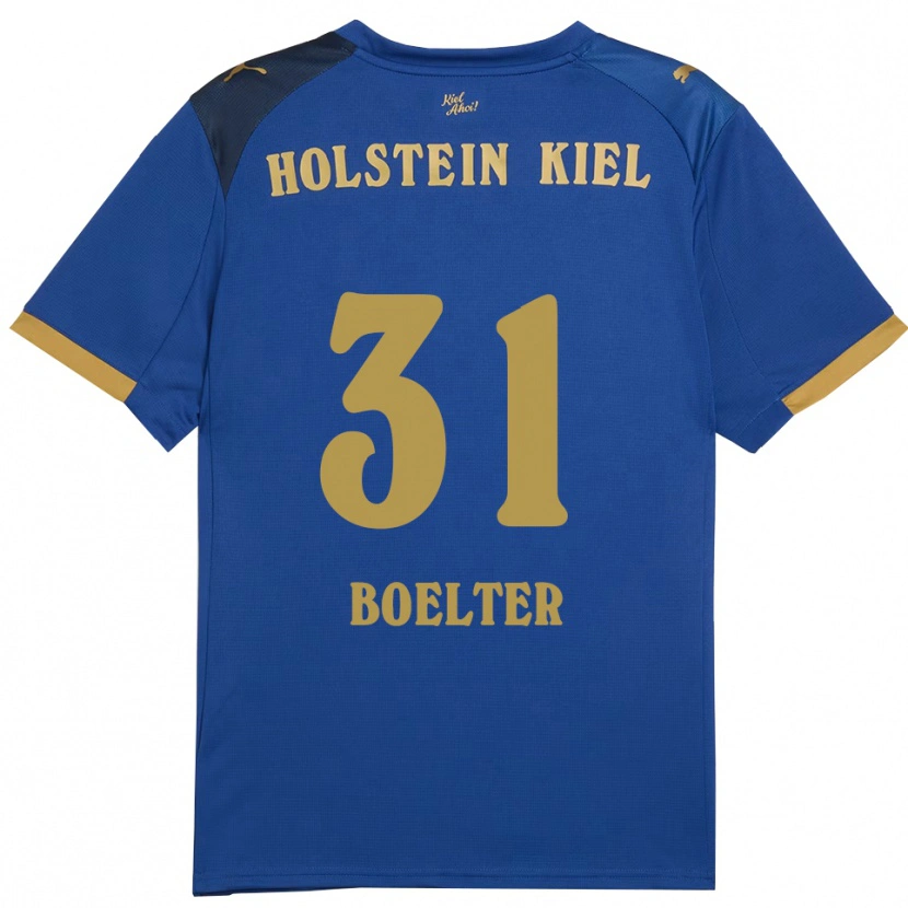 Danxen Homme Maillot Felix Boelter #31 Bleu Doré Tenues Domicile 2025/26 T-Shirt